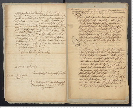 Korrespondenz von 1716 zur Bestätigung des Landesrezesses von 1711