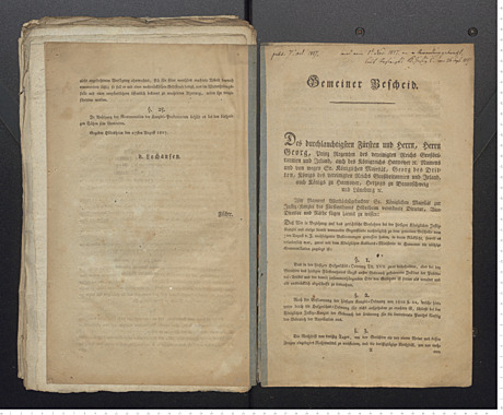 Regierungsverordnungen Hannover 1817